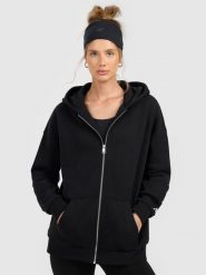 4F Bluza dresowa rozpinana z kapturem damska - czarna M. Czarne bluzy sportowe 4f, m, bez wzorów, z dresówki, z kapturem. Za 169.99 zł.