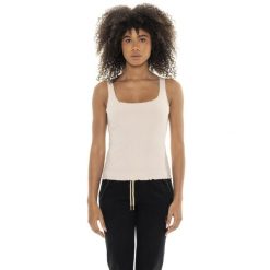 Odzież sportowa na co dzień na siłownię. Szara koszulki sportowe LEONE 1947 APPAREL, bez wzorów, z bawełny, bez ramiączek, na fitness i siłownię. W wyprzedaży za 96.83 zł.