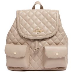 Plecak w kolorze beżowym - (S)28 x (W)28 x (G)12 cm. Brązowe plecaki Love Moschino, bez wzorów, z materiału. W wyprzedaży za 519.95 zł.