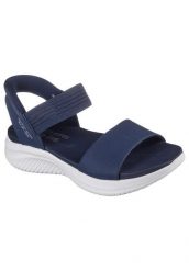 Sandały SKECHERS SLIP INS - SUMMERVILLE Niebieski. Niebieskie sandały Skechers, bez wzorów, z materiału, bez obcasa, bez zapięcia. Za 297.99 zł.