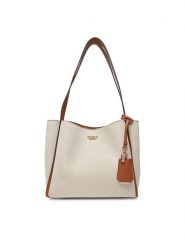 Guess Torebka HWAG96 62230 Beżowy. Brązowe torebki klasyczne Guess, z aplikacjami, z materiału, bez dodatków. Za 659.99 zł.
