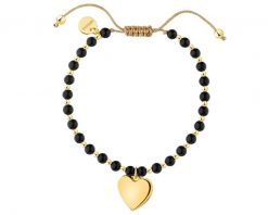 Bransoletka z mosiądzu pozłacana z agatami - serce. Bransoletki Artelioni, pozłacane. Za 129.00 zł.