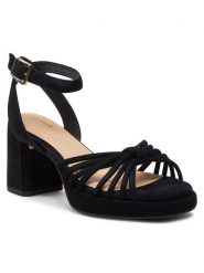 Clarks Sandały Ritzy75 Faye 26176327 Czarny. Czarne sandały Clarks, bez wzorów, ze skóry, bez obcasa, na słupku, bez zapięcia. Za 679.99 zł.