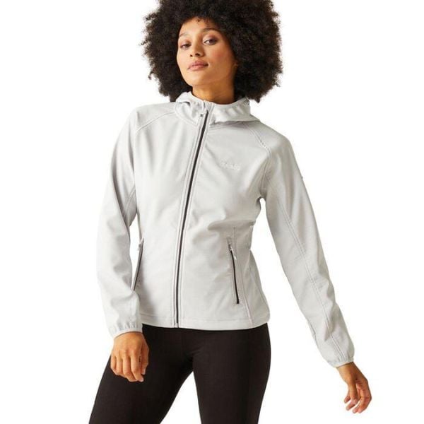 Softshell turystyczny damski Regatta Arec III z kapturem. Szare kurtki sportowe Regatta, xs, bez wzorów, z poliamidu, z kapturem, trekkingowe. Za 99.99 zł.