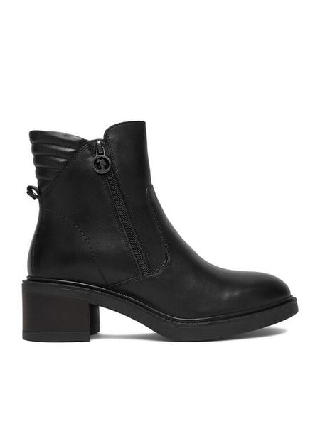 U.S. Polo Assn. Botki CEO-KATERI002W/EL1 Czarny. Czarne botki U.S. Polo Assn., bez wzorów, ze skóry, bez obcasa, na słupku, bez zapięcia. Za 299.99 zł.