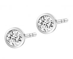 Kolczyki z białego złota z brylantami laboratoryjnymi - 0,30 ct - próba 585. Białe kolczyki Apart, z brylantem, złote. Za 1,990.00 zł.