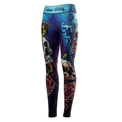 Legginsy sportowe damskie EXTREME HOBBY SKULL 2. Niebieskie legginsy EXTREME HOBBY, s, bez wzorów, z elastanu, do biegania. Za 229.00 zł.