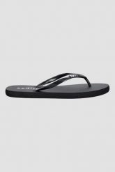 GUESS Czarne damskie japonki Niki, Rozmiar 39/40. Czarne klapki Guess, z aplikacjami, bez obcasa. W wyprzedaży za 89.99 zł.