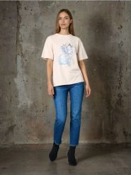 Jeansy straight mid waist - granatowy. Niebieskie jeansy Sinsay, l, bez wzorów. Za 69.99 zł.