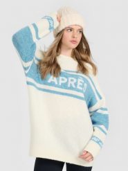 4F Sweter loose damski - beżowy L. Brązowe swetry 4f, l, bez wzorów, z wełny, bez ramiączek. Za 299.99 zł.