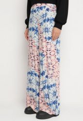 Niebiesko-Beżowe Spodnie Szerokie w Abstrakcyjny Wzór z Wiskozy Averina. Niebieskie spodnie materiałowe Born2be, na co dzień, l, bez wzorów, z jeansu. Za 49.99 zł.