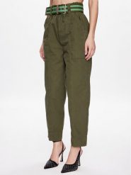 Pinko Spodnie materiałowe Rigore 100685 A0I4 Zielony Relaxed Fit. Zielone spodnie materiałowe Pinko, bez wzorów, z bawełny. Za 679.99 zł.