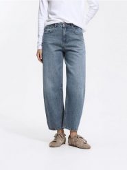 Jeansy barrel z krótszą nogawką - indigo jeans. Niebieskie jeansy Reserved, bez wzorów. Za 129.99 zł.