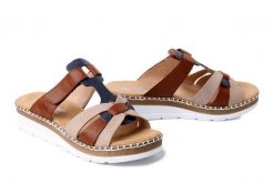 RIEKER V1291-90 multi, klapki damskie. Klapki Rieker, bez wzorów, bez obcasa. Za 319.90 zł.