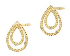 Kolczyki z żółtego złota z brylantami - 0,03 ct - próba 585. Żółte kolczyki Apart, z brylantem, złote. Za 2,890.00 zł.