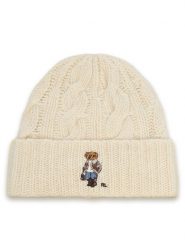 Polo Ralph Lauren Czapka 455P23848001 Kremowy. Białe czapki Polo Ralph Lauren, bez wzorów, z wełny. Za 419.99 zł.