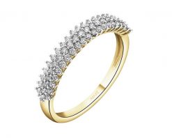 Pierścionek z żółtego złota z brylantami - 0,30 ct - próba 585. Żółte pierścionki Apart, z brylantem, złote. Za 3,690.00 zł.
