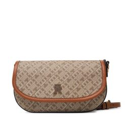 Torebka Tommy Hilfiger. Brązowe listonoszki TOMMY HILFIGER, bez wzorów, bez dodatków. Za 649.99 zł.