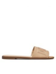 DKNY Klapki Willow K1500528 Beżowy. Brązowe klapki DKNY, bez wzorów, z materiału, bez obcasa. Za 279.99 zł.