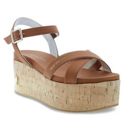 Sandały U.S. Polo Assn. Brązowe sandały U.S. Polo Assn., bez wzorów, bez obcasa, na koturnie, bez zapięcia. Za 549.99 zł.
