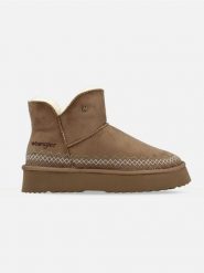 Wrangler Botki "Elsa" w kolorze szarobrązowym rozmiar: 40. Brązowe botki Wrangler, bez wzorów, bez obcasa, bez zapięcia. Za 214.95 zł.
