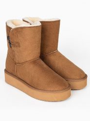 ISLAND BOOT Botki zimowe "Emmy" w kolorze jasnobrązowym rozmiar: 40. Brązowe botki Island Boot, na zimę, bez wzorów, bez obcasa, bez zapięcia. Za 162.87 zł.