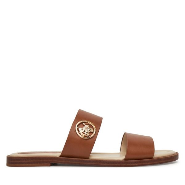 Klapki Beverly Hills Polo Club. Brązowe klapki Beverly Hills Polo Club, bez wzorów, bez obcasa. Za 139.99 zł.