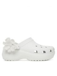 Crocs Klapki Classic Bouquet Platform Clog 211292 Biały. Białe klapki Crocs, bez wzorów, z tworzywa sztucznego, bez obcasa. Za 319.99 zł.