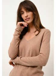 Just Cashmere Kaszmirowy sweter "Joan" w kolorze karmelowym rozmiar: S. Brązowe swetry Just Cashmere, s, bez wzorów, z kaszmiru, bez ramiączek. Za 332.24 zł.