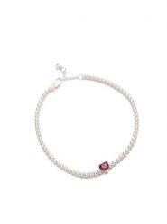 Pandora Srebrna bransoletka z kryształami rozmiar: 18 cm. Szare bransoletki Pandora, z kryształem, srebrne. Za 312.58 zł.