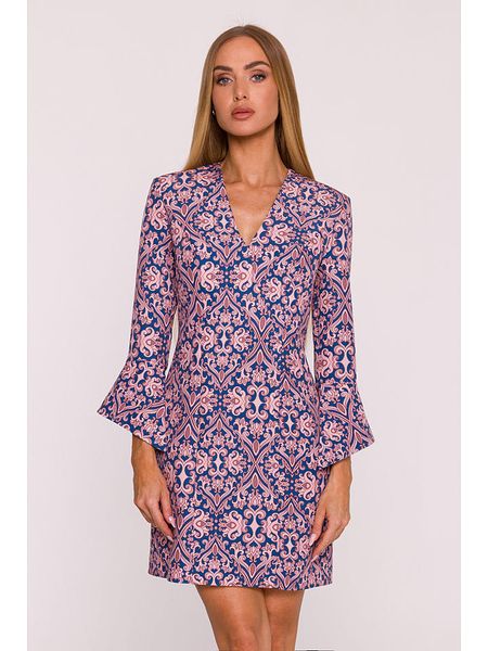 Made of emotion Sukienka w kolorze niebiesko-jasnoróżowym rozmiar: L. Niebieskie sukienki Made Of Emotion, l, bez wzorów, bez kołnierzyka, bez ramiączek, mini. Za 262.29 zł.