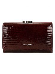 Wojas Skórzany portfel w kolorze czerwonym - 14,5 x 8,5 x 3 cm rozmiar: onesize. Czerwone portfele Wojas, bez wzorów, z materiału. Za 192.33 zł.