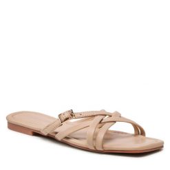 Klapki Jenny Fairy. Brązowe klapki Jenny Fairy, bez wzorów, bez obcasa. Za 89.99 zł.