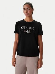 Guess T-Shirt V6RI13 KD772 Czarny Regular Fit. Czarne t-shirty Guess, xs, z aplikacjami, z lyocellu, bez kołnierzyka, bez ramiączek. Za 199.99 zł.