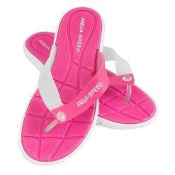 Japonki basenowe damskie Aqua Speed Bali. Czerwone klapki Aqua-Speed, bez wzorów, bez obcasa. Za 36.99 zł.