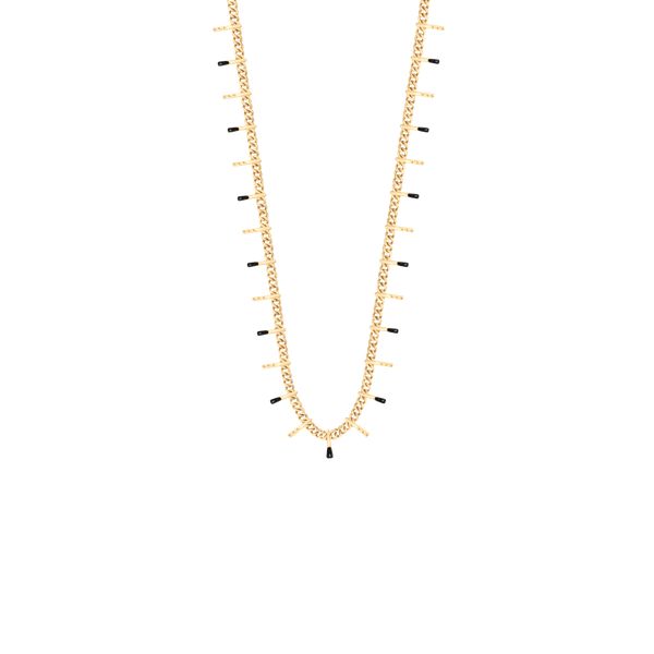 Naszyjnik Margot z czarną emalią pozłacany. Czarne naszyjniki Lilou, pozłacane. Za 189.00 zł.