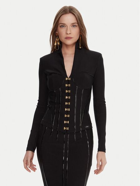 Elisabetta Franchi Marynarka GI-182-57E2-V590 Czarny Slim Fit. Czarne marynarki i żakiety Elisabetta Franchi, bez wzorów, z syntetyku. Za 2,559.00 zł.