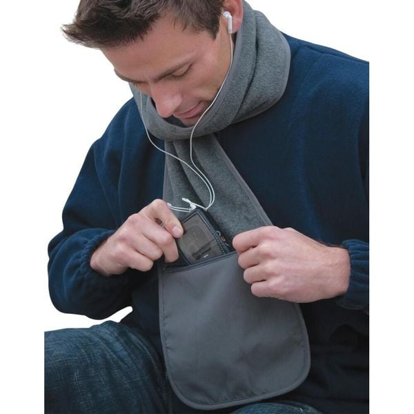 Polarowy Szalik Zimowy Z Kieszenią. Niebieskie szaliki RESULT WINTER ESSENTIALS, na zimę, bez wzorów, z materiału. Za 43.99 zł.