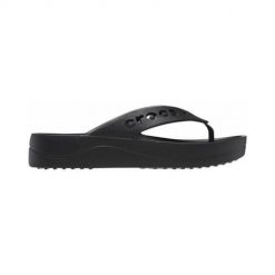 Japonki damskie Crocs Baya Platform. Czarne klapki Crocs, bez wzorów, z materiału, bez obcasa. Za 139.99 zł.