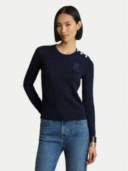 LAUREN RALPH LAUREN Sweter 200P14039002 Granatowy Regular Fit. Niebieskie swetry Lauren Ralph Lauren, xs, bez wzorów, z wiskozy, bez ramiączek. Za 859.99 zł.