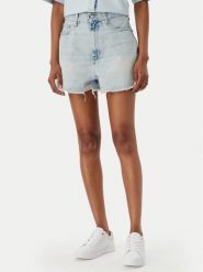 Tommy Hilfiger Szorty jeansowe WW0WW49578 Niebieski Wide Fit. Niebieskie szorty TOMMY HILFIGER, bez wzorów, z bawełny. Za 529.99 zł.