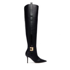 Kozaki Elisabetta Franchi. Czarne kozaki Elisabetta Franchi, bez obcasa, na szpilce, bez zapięcia. Za 4,329.00 zł.