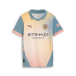 Młodzieżowa koszulka Manchester City 24/25 PUMA Rosebay Bold Blue Pink. Czerwona bluzki Puma, m, bez wzorów, młodzieżowe, bez kołnierzyka, bez ramiączek. W wyprzedaży za 259.00 zł.