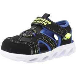 Sandały SKECHERS HYPNO-SPLASH Czarny. Czarne sandały Skechers, bez wzorów, z tkaniny, bez obcasa, bez zapięcia. Za 196.99 zł.