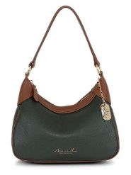 Anna Morellini Skórzana torebka "Sabbatina" w kolorze ciemnozielonym - 30 x 20 x 12 cm rozmiar: onesize. Zielone torby na ramię Anna Morellini, bez wzorów, z materiału, na ramię, bez dodatków. Za 217.99 zł.