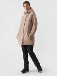 4F Parka przejściowa membrana 8000 damska - brązowa XL. Brązowe parki 4f, na zimę, m, z dzianiny, sportowe, bez kaptura. W wyprzedaży za 249.99 zł.