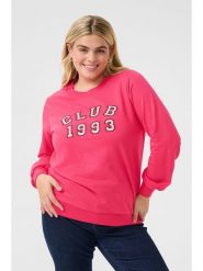 KAFFE curve Bluza w kolorze różowym rozmiar: XL. Różowe bluzy KAFFE curve, xl, bez wzorów, bez kaptura. Za 86.99 zł.