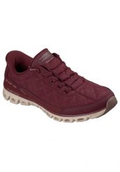 Buty SKECHERS 104556S GLIDE STEP AT EASE Bordeaux. Czerwone trekkingi Skechers, z materiału, na fitness i siłownię. Za 337.99 zł.