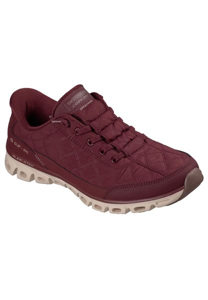 Buty SKECHERS 104556S GLIDE STEP AT EASE Bordeaux. Czerwone trekkingi Skechers, z materiału, na fitness i siłownię. Za 337.99 zł.