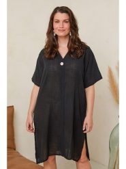 Curvy Lady Sukienka w kolorze czarnym rozmiar: 44/46. Czarne sukienki Curvy Lady, bez wzorów, klasyczne, bez kołnierzyka, bez ramiączek, midi. Za 96.83 zł.